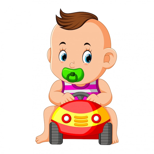 Bébé À Bord. Bébé En Voiture. Drôle De Petit Visage Souriant De Garçon Ou  De Fille. Enfants Vector Illustration Avec Texte. Autocollant Rond Jaune  Pour La Vitre Arrière De L'automobile. Clip Art