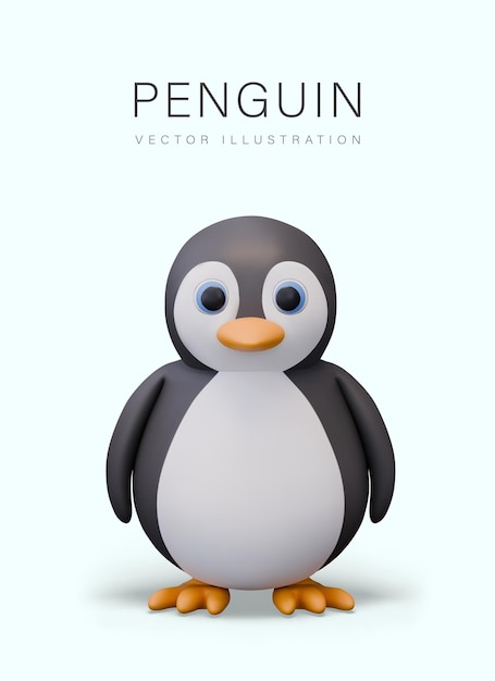 Un drôle de gros pingouin en 3D, un grand oiseau qui ne peut pas voler.