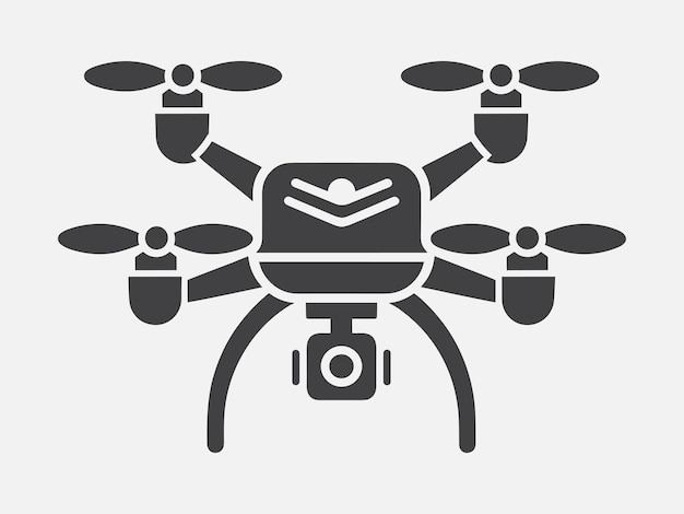 Drone avec icône de caméra d'action photographie aérienne quadrocoptère