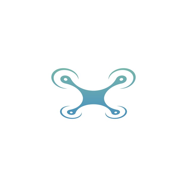 Drone X avec dégradé de couleurs logo icône vector illustration de conception