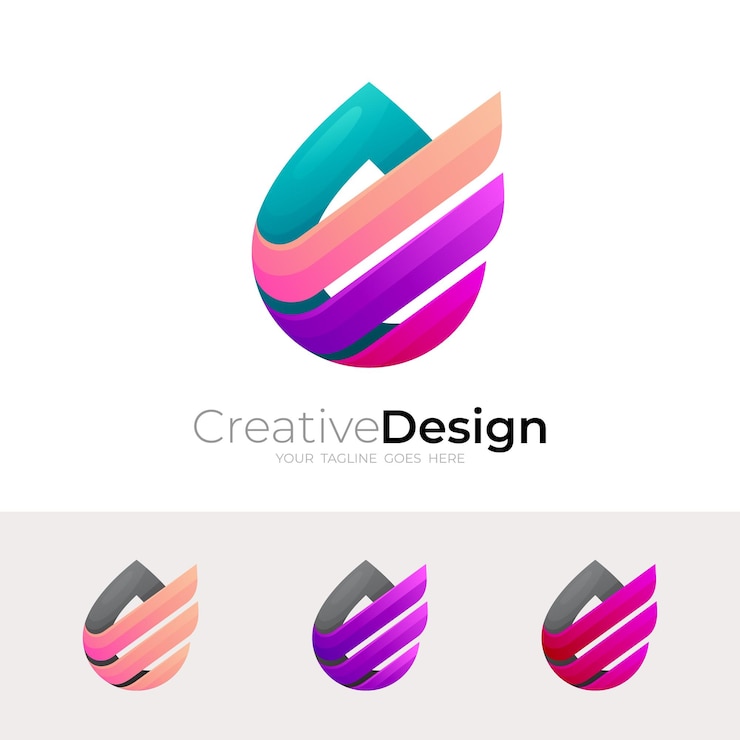 Vecteur drop logo et aile design vecteur nature icône colorée