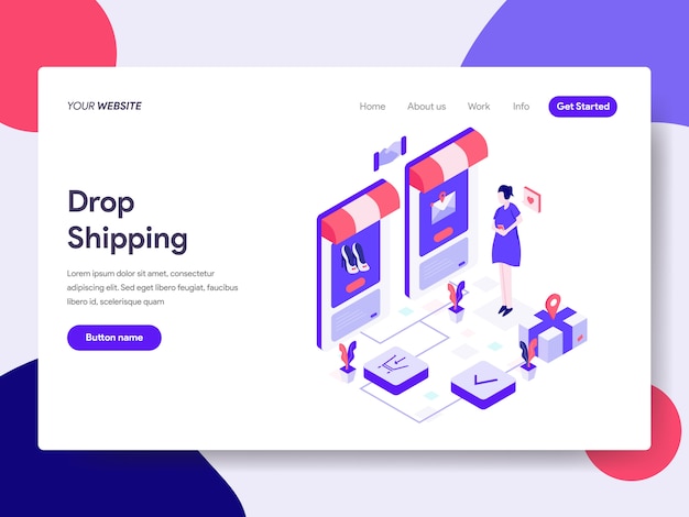 Drop Shipping Illustration Isométrique