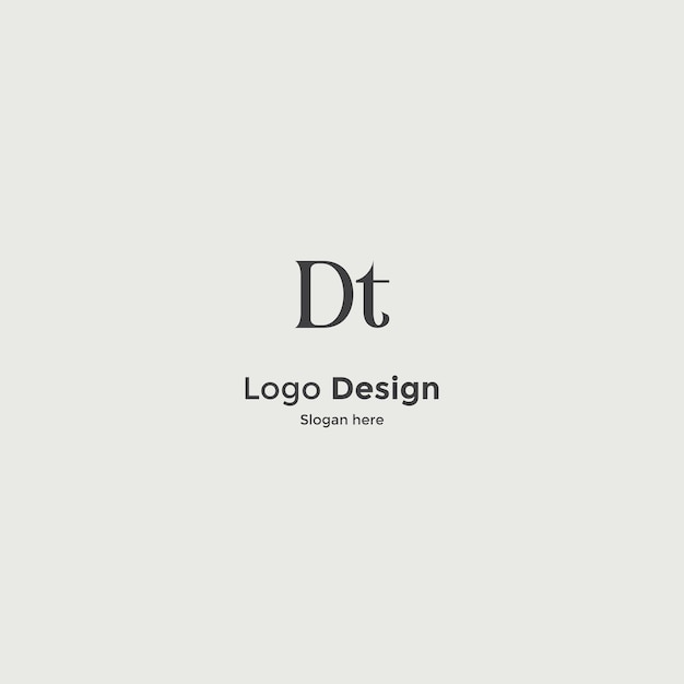 Dt image vectorielle de la conception initiale du logo