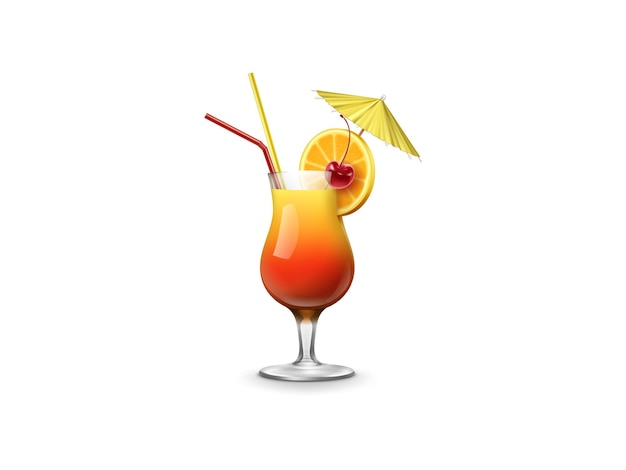 Du jus d'orange frais dans un verre avec des fruits et des feuilles entiers sur un fond de bois rustique