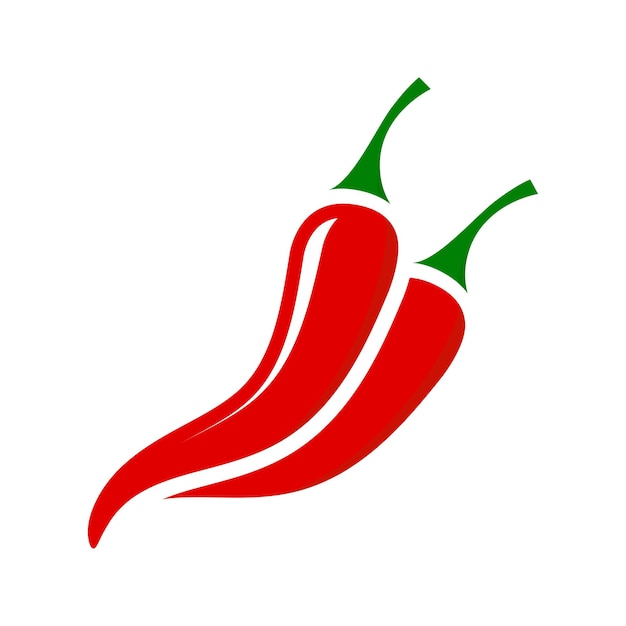 Vecteur du piment rouge sur fond blanc