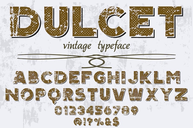 Vecteur dulcet de lettres de style ancien