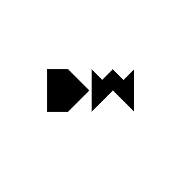 Vecteur dw monogramme logo design lettre texte nom symbole monochrome logotype alphabet caractère logo simple