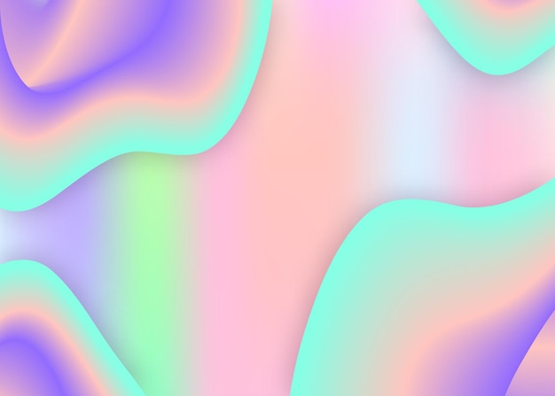 Dynamique des fluides. Toile de fond holographique 3d avec mélange tendance moderne. Maille dégradée vive. Carte minimale, composition de la couverture. Fond dynamique fluide avec des formes et des éléments liquides.