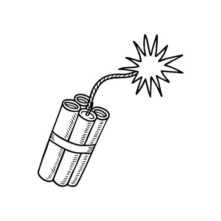 Vecteur la dynamite avec une étincelle de fusible