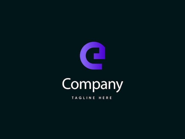Vecteur e gradient lettre logo e type logo design lettre unique e modèle de conception de logo pour entreprise