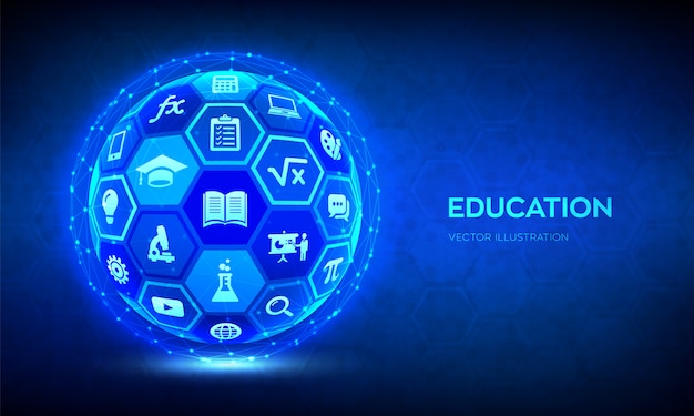 E-learning. Concept de technologie d'éducation en ligne innovant.