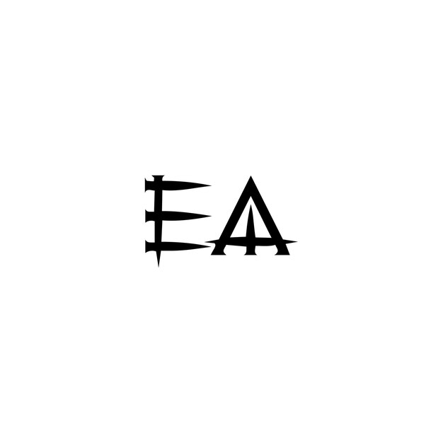 Ea Monogramme Logo Design Lettre Texte Nom Symbole Monochrome Logo Alphabet Caractère Simple Logo