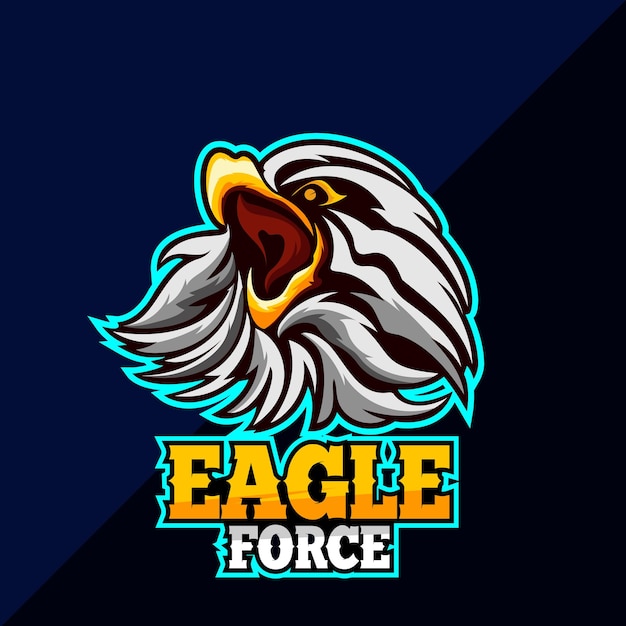 Eagle Head Special Force Logo Vector Template Pour L'emblème De L'insigne D'étiquette De Mascotte De Conception Illustration