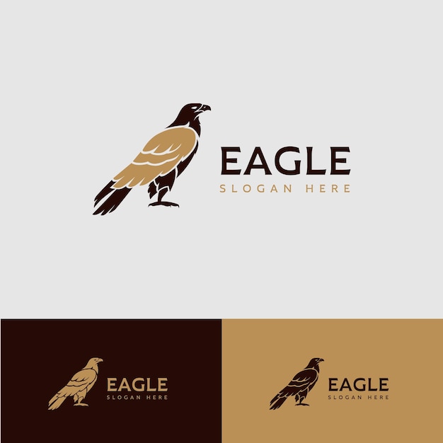 Eagle Logo Avec une simple couleur marron Eagle Illustration pour votre entreprise