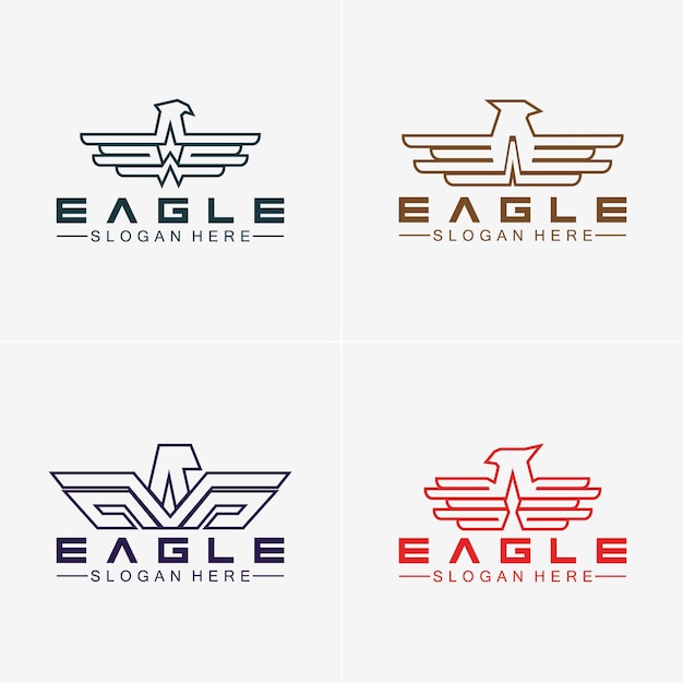 Eagle Logo Vector Design Falcon Logotype Modèle Hawk Illustration