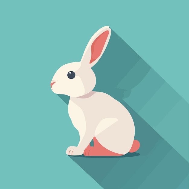 Vecteur easter_bunny_flat_icon_with_long_shadow_vector