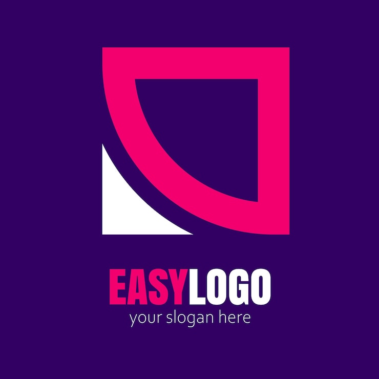 Vecteur easy logo violet et rose