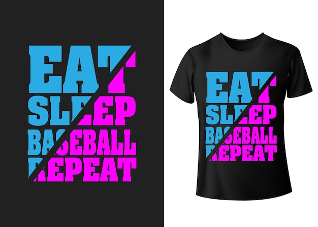 Eat Sleep Baseball Répéter Baseball Tshirt Design Typographie Baseball Tshirt Design