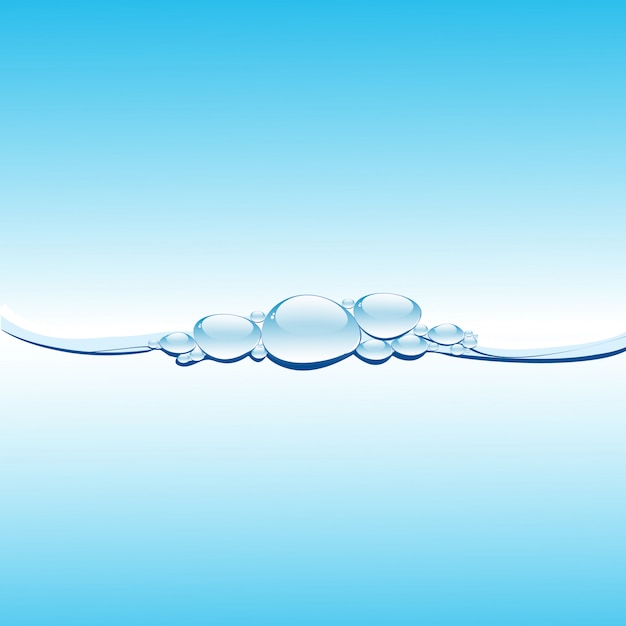 Vecteur eau bleue avec illustration de bulles