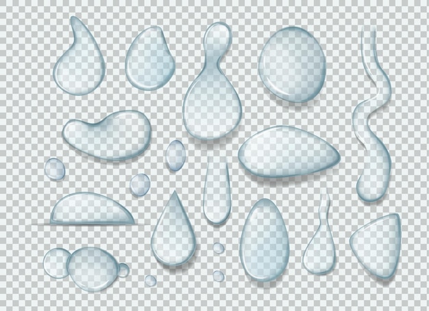 L'eau Claire Gouttes Illustration Vectorielle De Différentes Formes