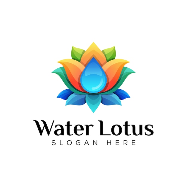 Eau Colorée Avec Concept Logo Lotus