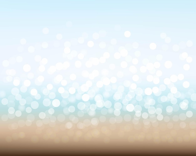 Eau de mer floue d'été avec bokeh avec filet de dégradé, illustration vectorielle