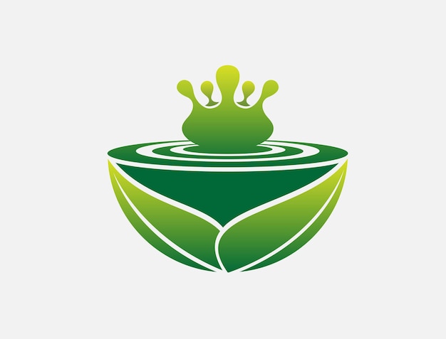 L'eau de la terre et les plantes combinées sous une seule forme pour le logo de la vie naturelle et de la survie