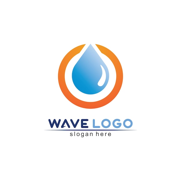 L'eau Vague Icône Vector Illustration Design Logo