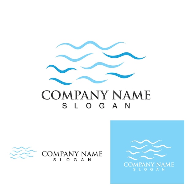 L'eau Vague Icône Vector Illustration Design Logo