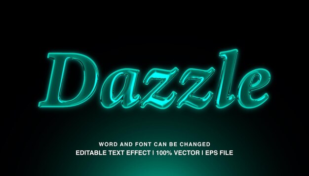 éblouir le modèle d'effet de texte modifiable 3d style de texte futuriste brillant vert gras