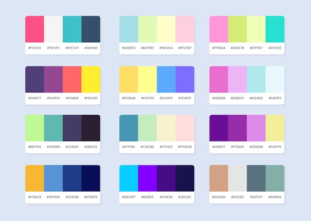 Échantillons De Catalogue De Palette De Couleurs Pantone En Hexadécimal Rvb