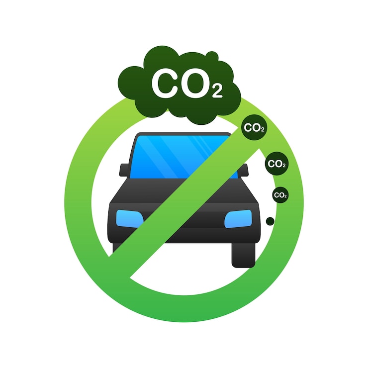 Vecteur échappement de voiture co2 fumée co2 émission stock illustration vectorielle