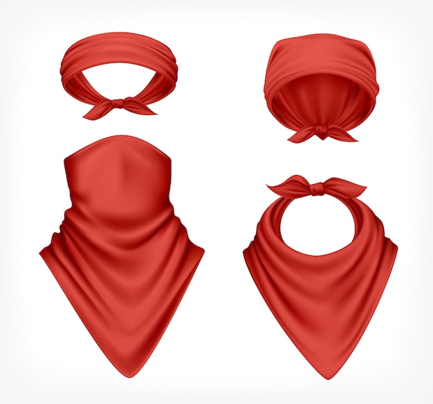 Écharpe Bandana Foulard Chamois Avec Couvre-chef Rouge