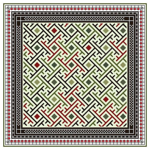 Écharpe carrée abstraite géométrique Motif géométhique sans couture