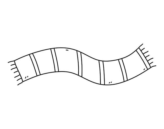 Vecteur Écharpe chaude isolée sur un fond blanc illustration dessinée à la main dans le style doodle