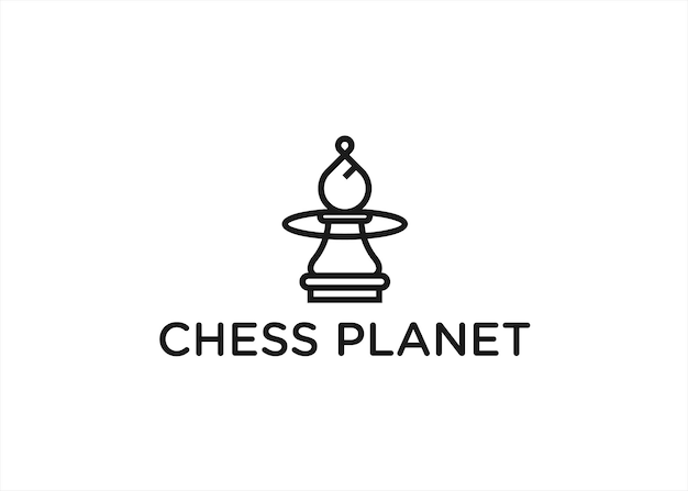 Échecs Planète Logo Design Illustration Vectorielle