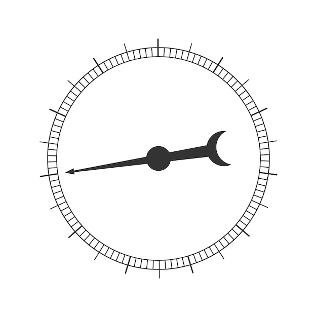 Échelle De Mesure Ronde Avec Flèche Rotative Modèle à 360 Degrés De L'outil Circulaire De La Boussole Du Baromètre
