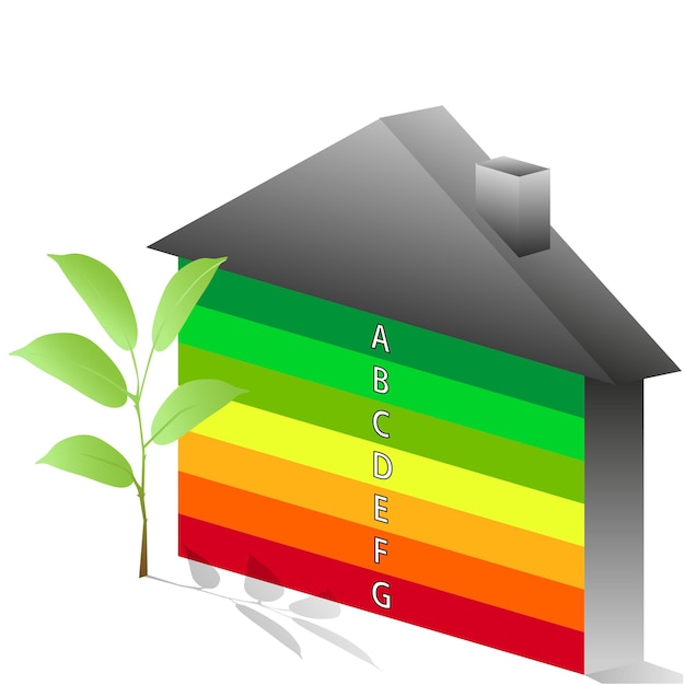 Vecteur Échelle de performance énergétique des bâtiments. efficacité énergétique