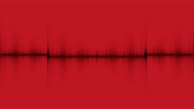 Vecteur Échelle de richter faible et élevée de l'onde de tremblement de terre noire sur fond rouge, concept de diagramme d'onde audio, conception pour l'éducation et la science, illustration vectorielle.