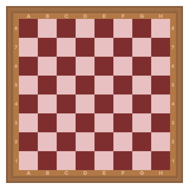 Échiquier En Bois. Jeu D'échecs. Illustration Vectorielle