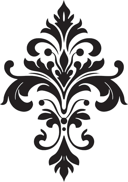 Échoes élégantes Emblème Filigrané Vintage Emblème Noir D'opulence Antique