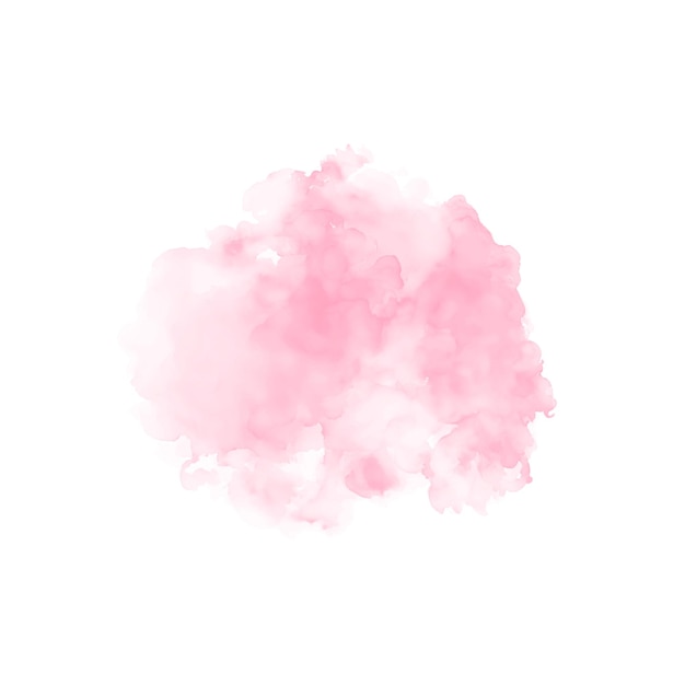 Éclaboussure d'eau aquarelle rose abstraite sur fond blanc