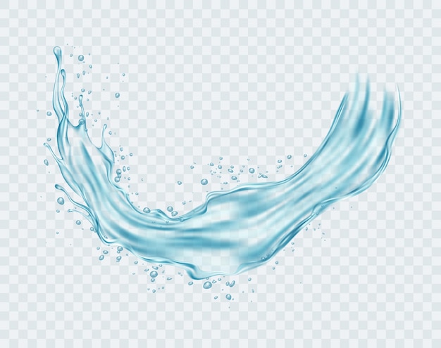 Vecteur Éclaboussure d'eau. éclaboussure d'eau isolée transparente réaliste avec des gouttes isolées sur fond transparent. illustration vectorielle