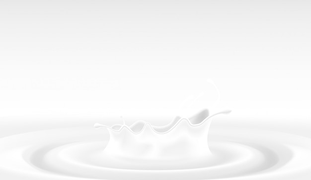 Éclaboussure de lait sur blanc