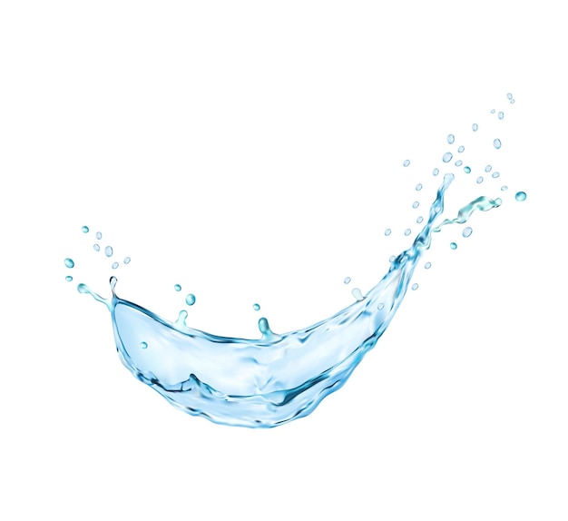 Vecteur Éclaboussure réaliste de tourbillon de vague d'eau bleue transparente