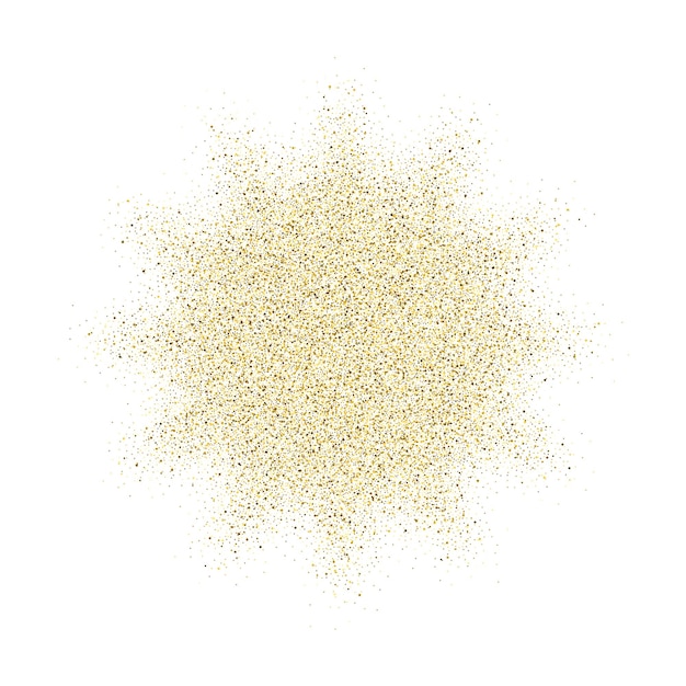 Éclaboussure de texture de paillettes dorées sur fond blanc