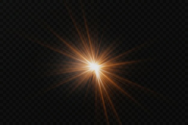 Un éclair de lumière et des rayons de soleil L'éclat d'une étoile et le scintillement