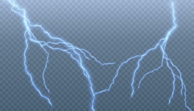 Éclair Lumineux. L'effet D'une Puissante Décharge électrique. Effet D'orage Réaliste.vecteur