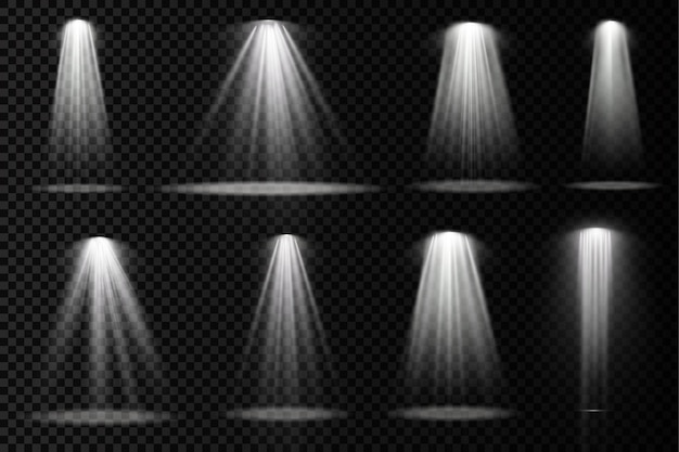 L'éclairage de scène met en lumière des effets de lumière de projecteur de scène un éclairage blanc brillant avec un projecteur