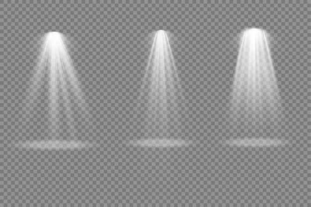 L'éclairage de scène met en lumière des effets de lumière de projecteur de scène un éclairage blanc brillant avec un projecteur
